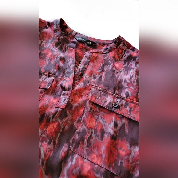 Simply Vera Vera Wang Red and Purple Blouse Size Large - Picture 3 of 8